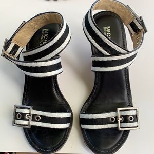 Michael Kors Buckle Strap Wedge Sandals